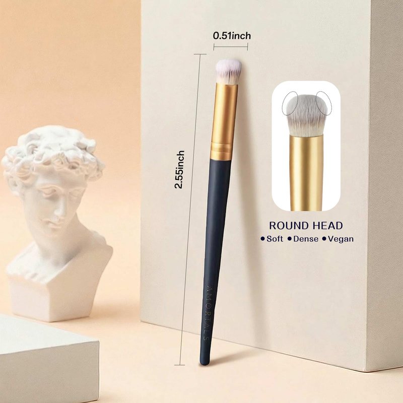 AMORTALS Concealer Brush, Small Round Under Eye Concealer Brush for Dark Circles, Dense Makeup Brushes for Liquid & Cream, Seamless Blending Tool