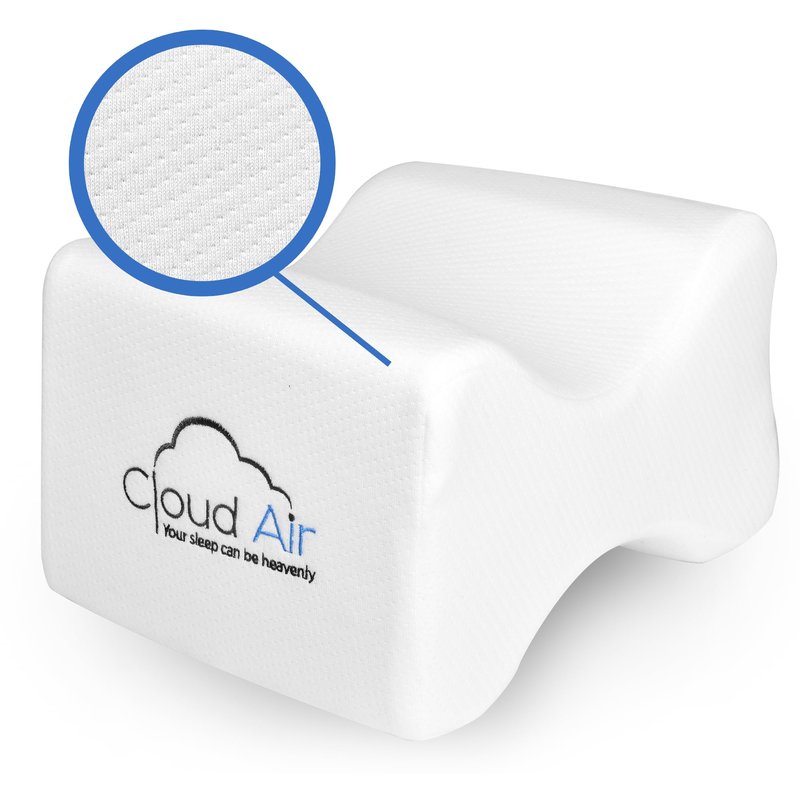 Vaunn Medical Cloud Air Side Sleeper Memory Foam Knee Pillow and Leg Positioner Cushion to Soothe Back, Leg and Hip Discomfort