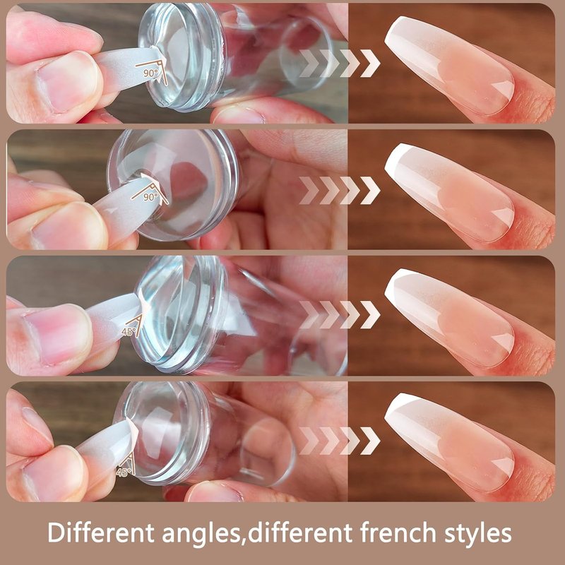 Skiennix French Nail Art Stamping Tool - Dual-Size Jelly Stampers for Perfect Fingernail & Toenail Designs