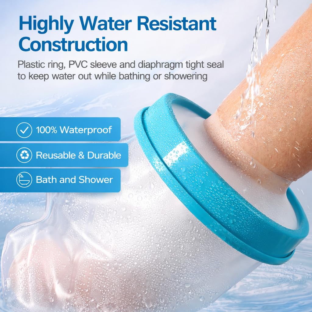 Waterproof Hand Cast Cover for Shower After Surgery — Reusable Leak-Proof Wrist & Finger Cast Protector for Adults, Comfortable Watertight Cover for Broken Hand, Wound, Swimming & Daily Recovery