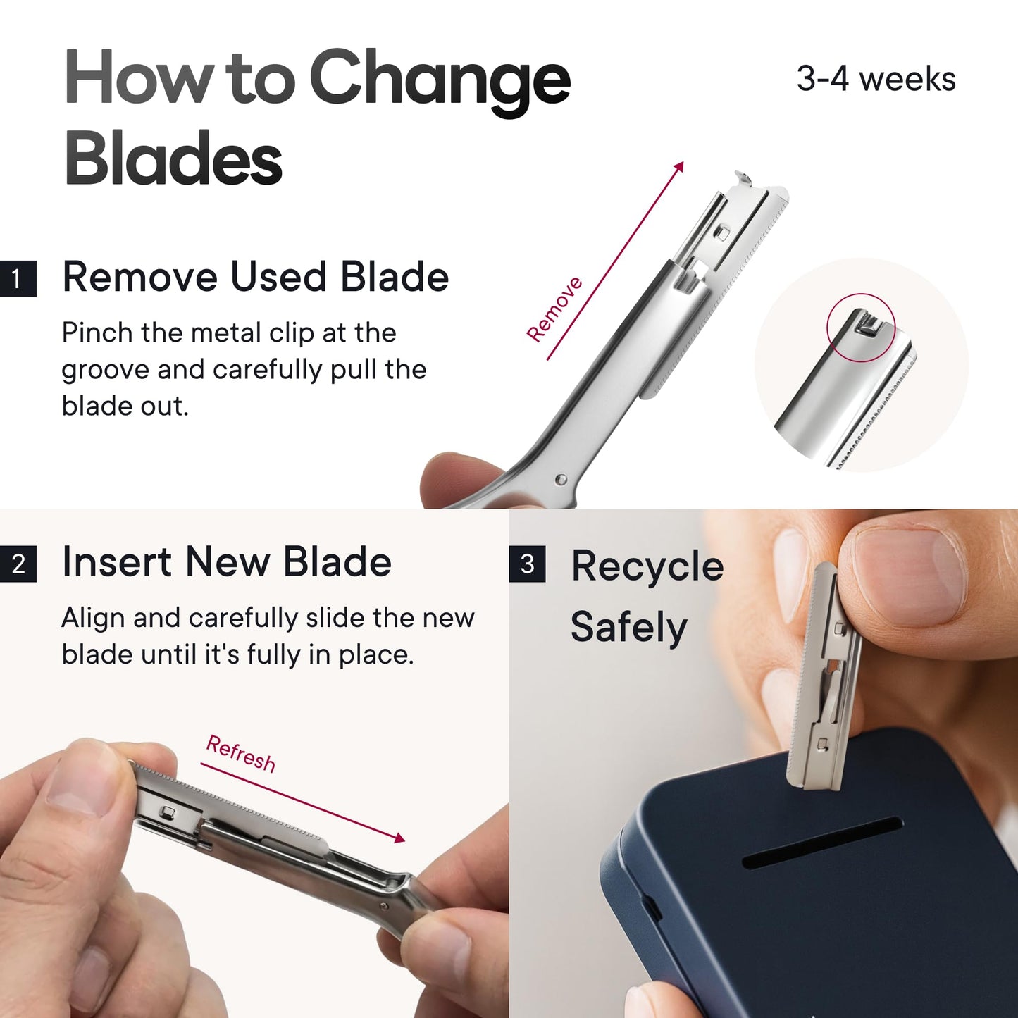 CAVEEM Eyebrow Razor, Face Razors for Women & Men, Dermaplane Razor for Face Exfoliation, Peach Fuzz Removal with 6 Blades (Matte Silver)