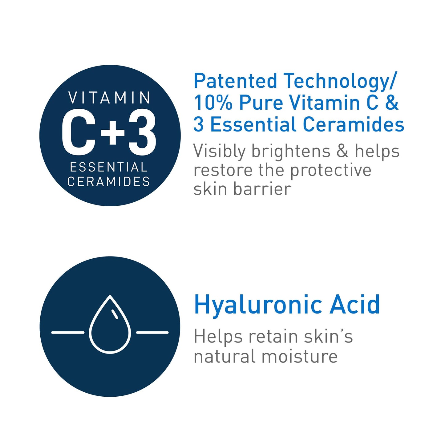 CeraVe Vitamin C Serum for Face with 10% Pure Vitamin C, Hyaluronic Acid & 3 Essential Ceramides, Skin Brightening Antioxidant Serum, Hydrates & Improves Skin Tone & Texture, Fragrance-Free, 1oz