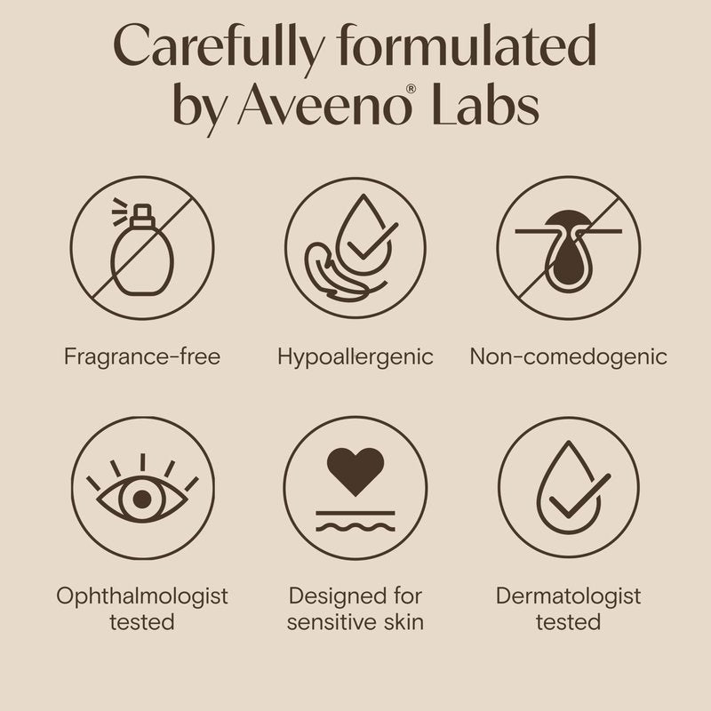 Aveeno Calm + Restore Foaming Cleanser for Sensitive Skin, Daily Face Wash Gently Removes Makeup & Cleanses Skin with Soothing Oat, Feverfew & Hyaluronic Acid, Fragrance-Free, 7.8 fl. oz
