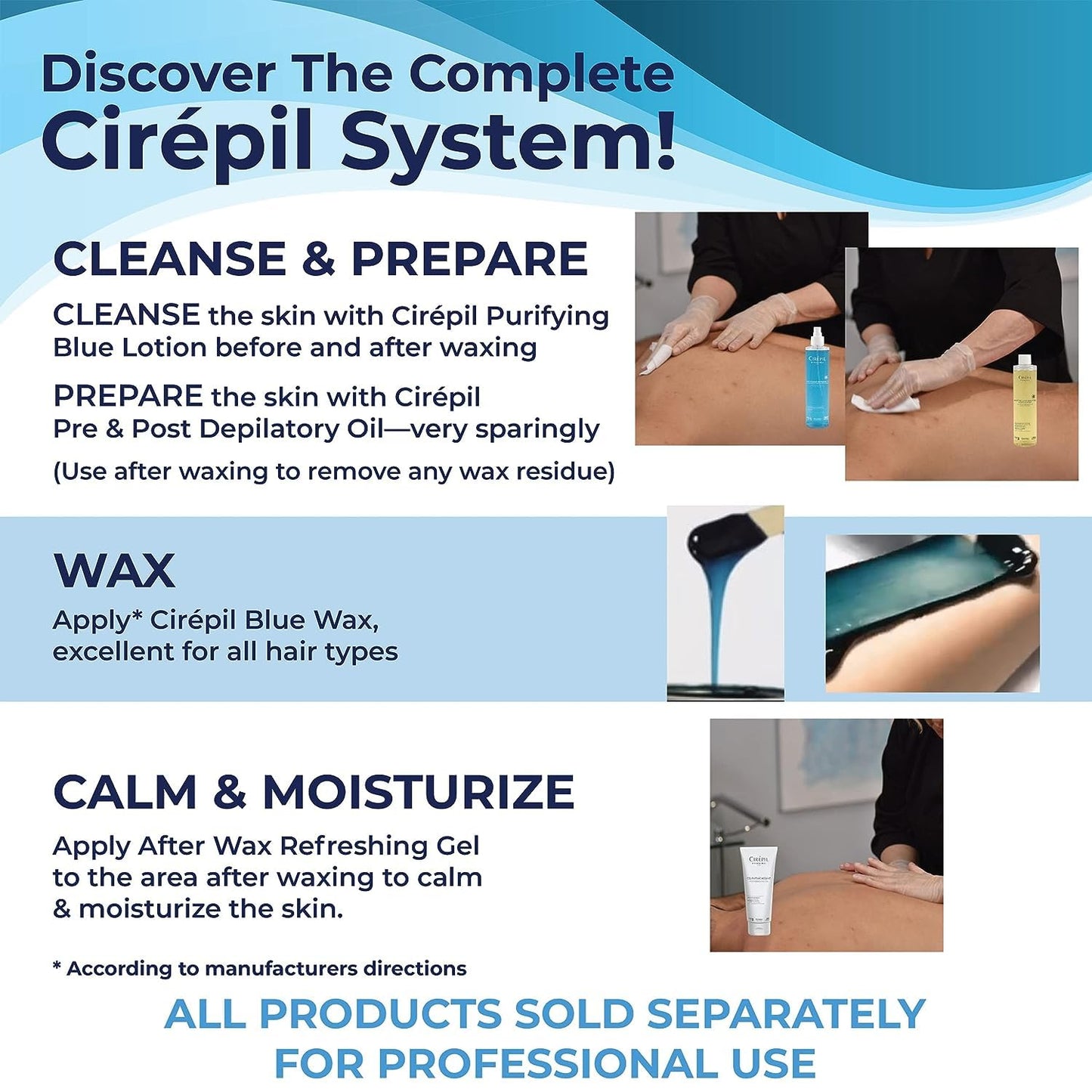 Cirepil - Blue - 400g / 14.11 oz Hard Wax Beads Bag - Face & Body Wax, Unscented & No Strip Needed - Perfect for Sensitive Skin & Brazilian Waxing - Fluid Gel Texture, Easy Hair-Removal