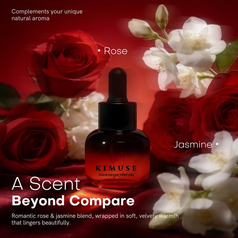 KIMUSE Pheromones Perfumes for Women, Long Lasting Women's Perfume with Rose & Jasmine Scent, Enhances Attraction & Confidence, Vegan & Cruelty-Free, Travel Perfume Cologne 10ml/0.34fl. oz
