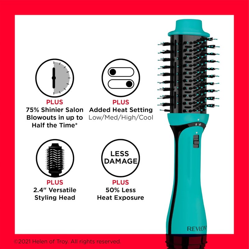 REVLON One Step Volumizer PLUS Hair Dryer & Styler - Effortless Volume & Control for Salon-Style Blowouts | Travel-Friendly Teal