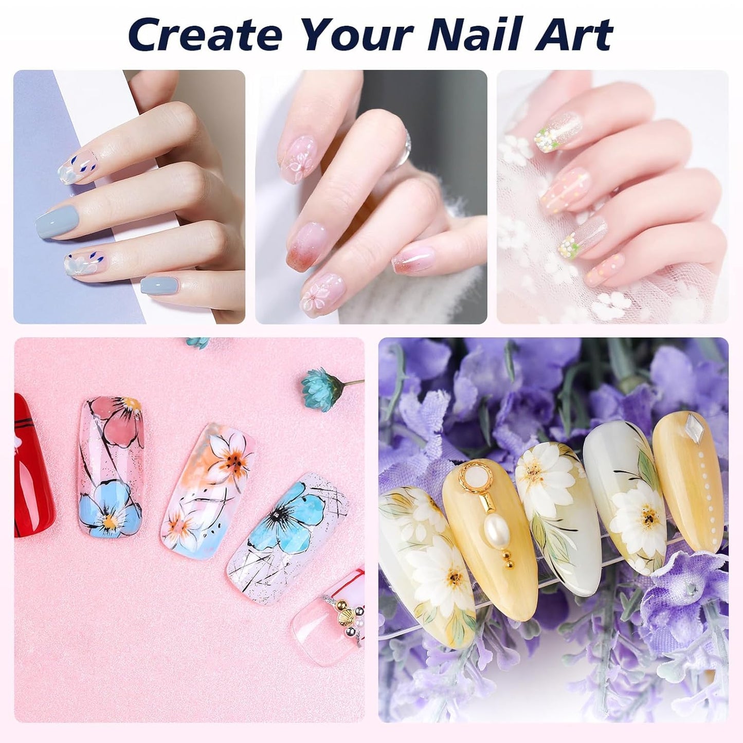 Subay Nail Stamper Kit - 2-Piece Nail Art Set with 4 Silicone Jelly Heads for DIY Gel Manicure