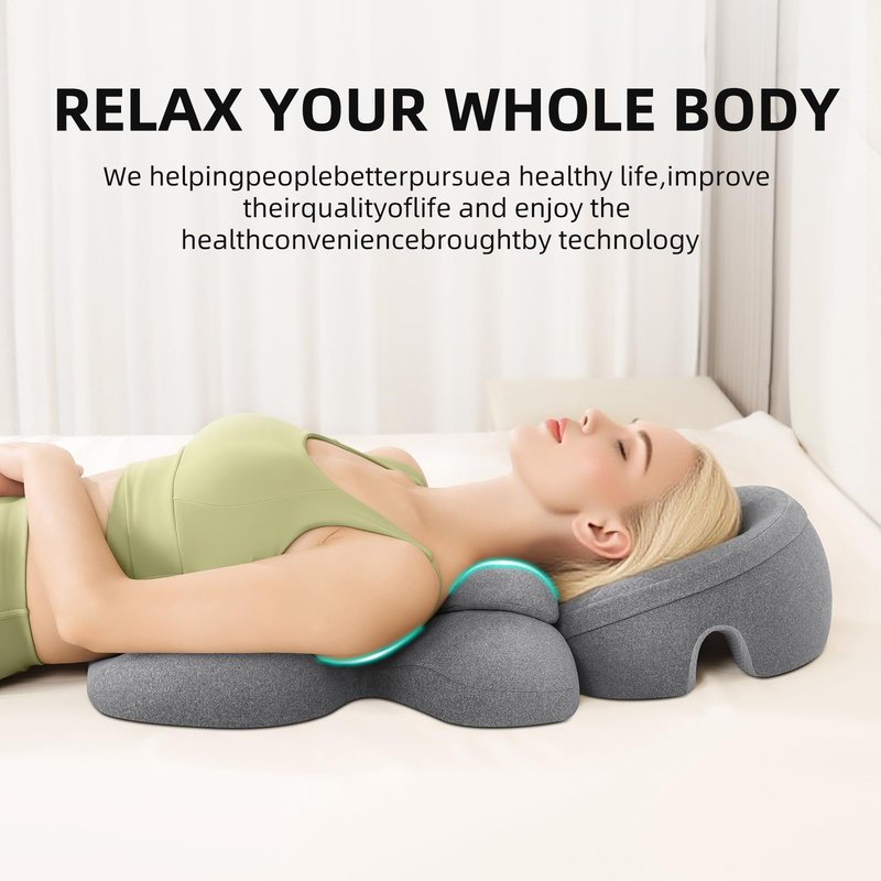 OSZZT Massage headrest for Bed, a Chest and face Support Sleep Pillow, is Suitable for Massage, SPA and Sleep. Face Down for Eye Surgery， After Surgery for Sleeping (Grey)