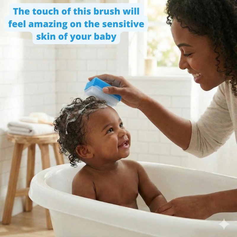 Cradle Cap Brush for Babies - Baby Sponge for Bathing Newborn Bath Essentials | Cradle Cap Treatment | Baby Bath Sponges for Newborns (5-Pack)