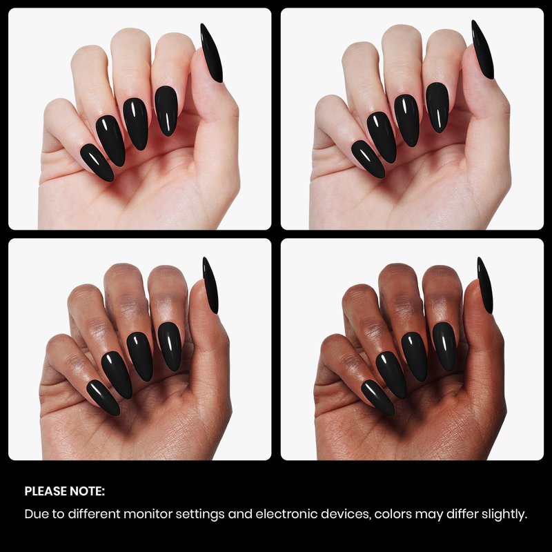 Beetles Black Gel Polish, 1 Pcs 15ml Audrey Black Nail Polish Color Gel Nail Polish Soak Off Art Manicure Salon DIY Uv Lamp Nail Design Decoration at Home