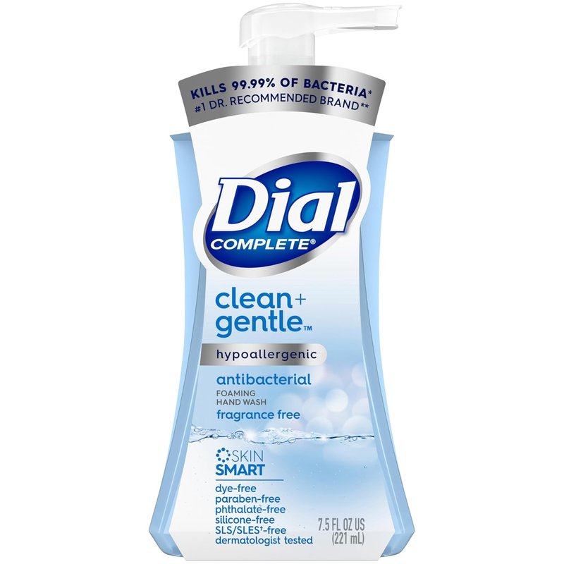 Dial Complete Antibacterial Foaming Hand Wash - Fragrance-Free, 7.5 fl oz | 8 Count Case