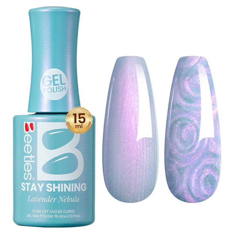 Beetles Pearl Gel Nail Polish - Lavender Nebula Blue Shimmer | 15ml Long-Lasting UV Gel for Stunning Nail Art