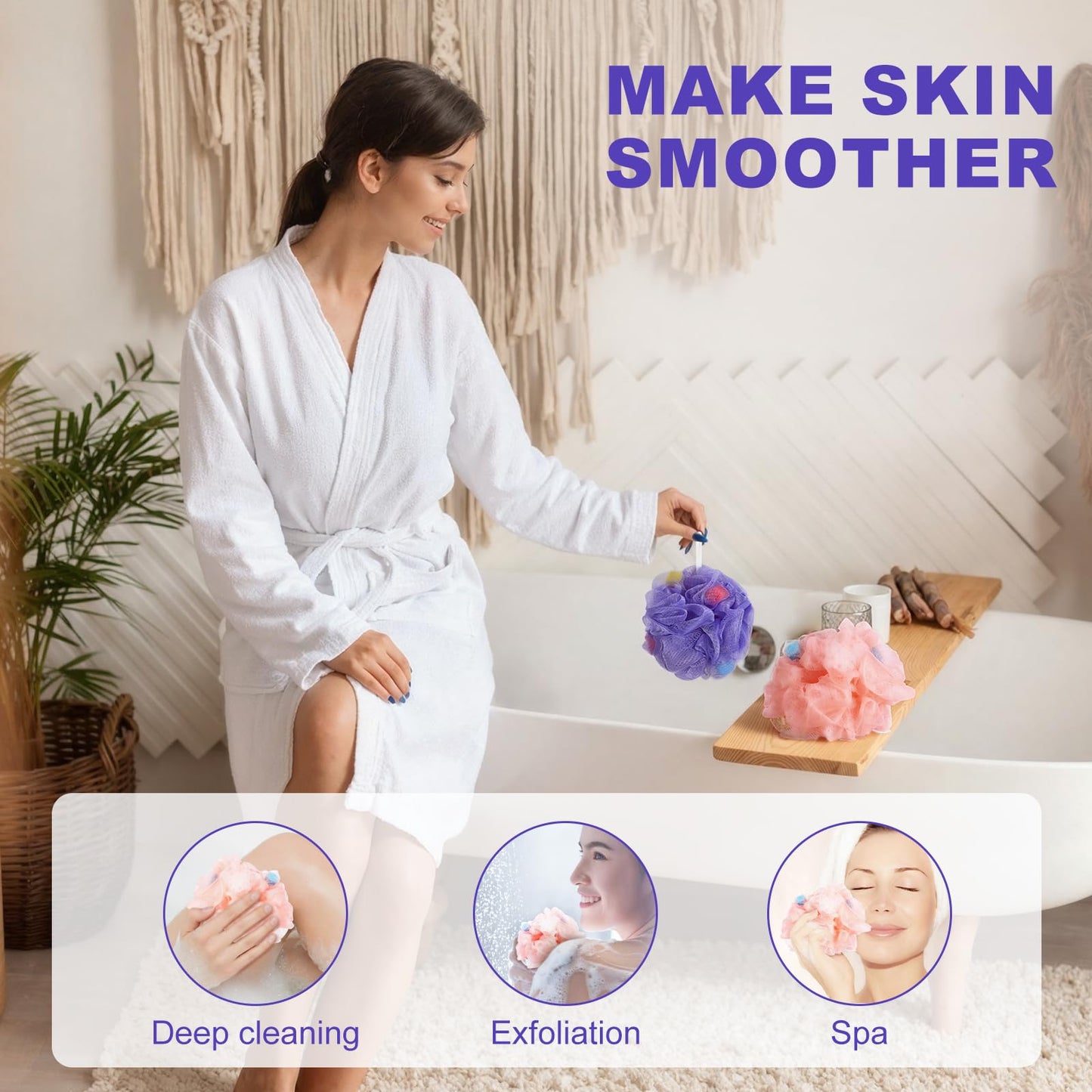 CHENGU 50 Pack Loofah Sponge Bath Sponge Shower Loofah Mesh Shower Ball Bath Pouf Wash Body Puff for Women Men, 30 g (Multicolor,Stylish)