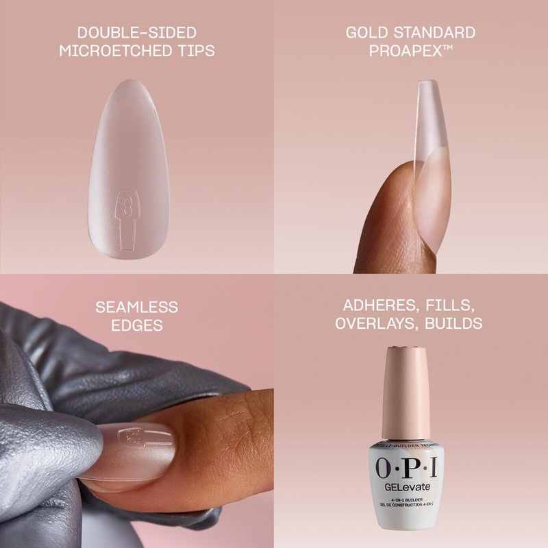 OPI GELevate Soft Gel, Nail Tips | Round Shape Extensions | Flexible & Natural Fit | 1 Box with 16 Sizes