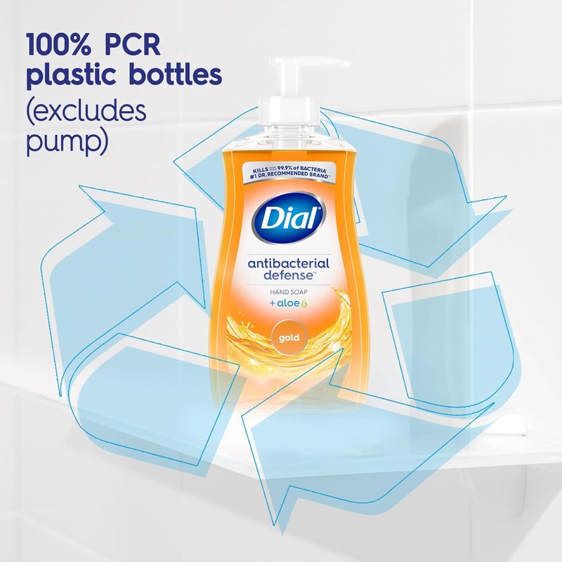 Dial Antibacterial Liquid Hand Soap - Aloe Gold Scent, Dermatologist-Tested | 11 Fl Oz (Pack of 4)