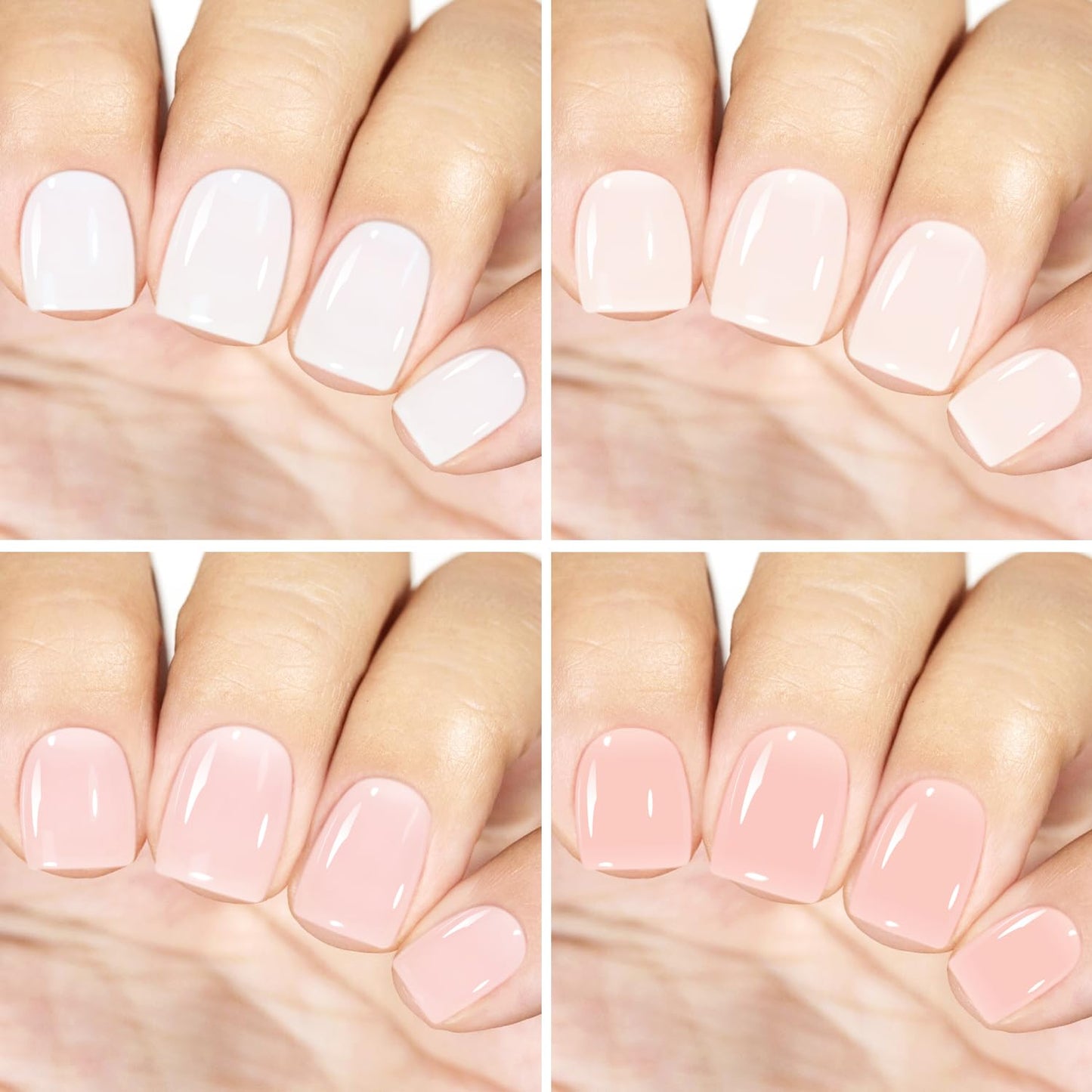 Vishine Gel Nail Polish Kit, 6 PCS Jelly Gel Polish White Pink Nude Sheer Color Gel Neutral Nail Art Design Translucent Gel Nail Kits Soak Off Uv Nail Lamp Cured Nail Manicure DIY Home 8ml