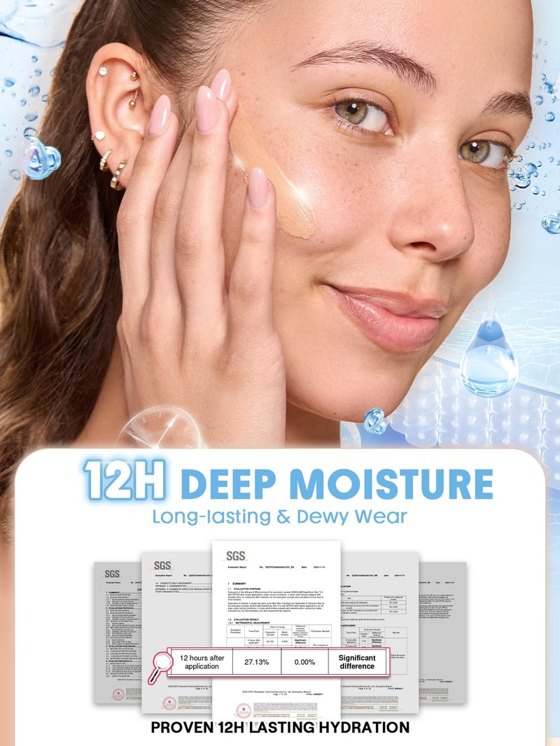 SHEGLAM Dew & Done Skin Tint with SPF20 Light-medium Coverage Foundation Evens Skin Tone-Chantilly