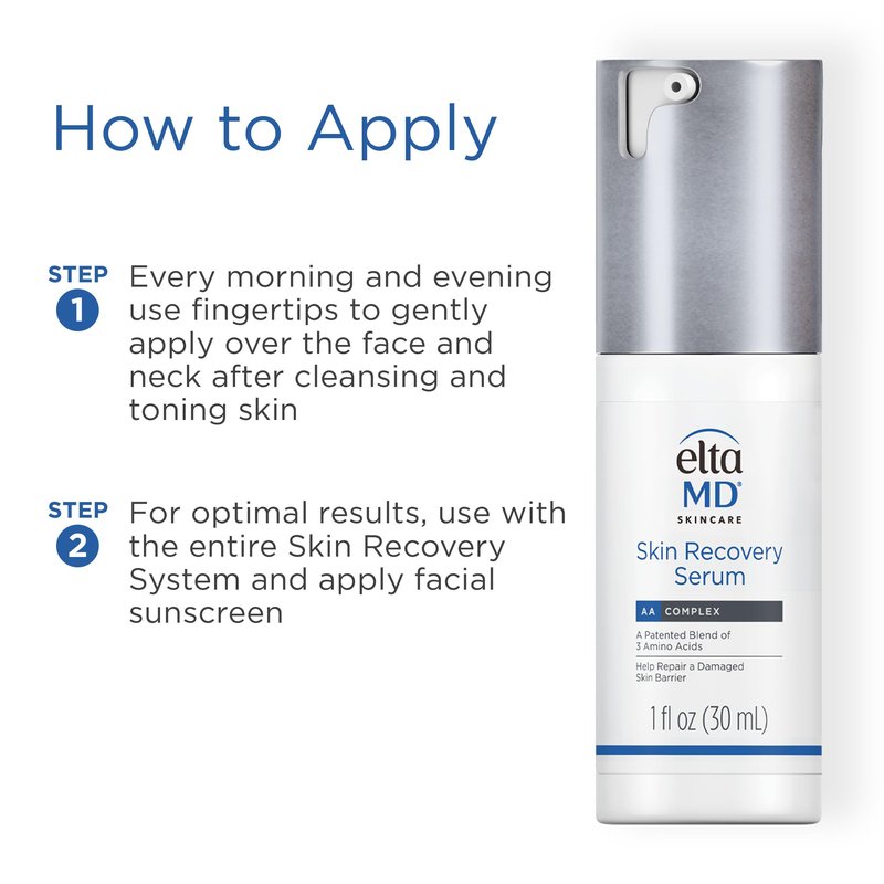 EltaMD Skin Recovery Face Serum, Redness Relief, Facial Serum Visibly Reduces Redness in 24 Hours, For Sensitive Skin, 1.0 oz Pump