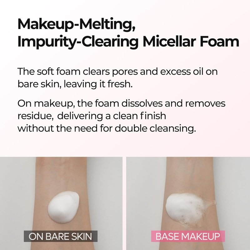 Dr. Melaxin Melting Bubble Foaming Cleanser - Gentle Micellar Makeup Remover with Calamine & Niacinamide for Sensitive Skin