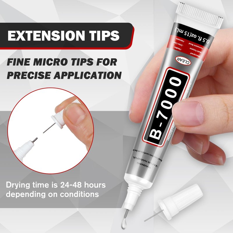 B-7000 Glue Clear with Precision Tip, 15ml 16 Pack Multi-Function Craft Adhesive, Waterproof Strong Bond Glue for Jewelry Making, Rhinestones, Bedazzling, Crafts, Shoes, Fabric, Phone Repair