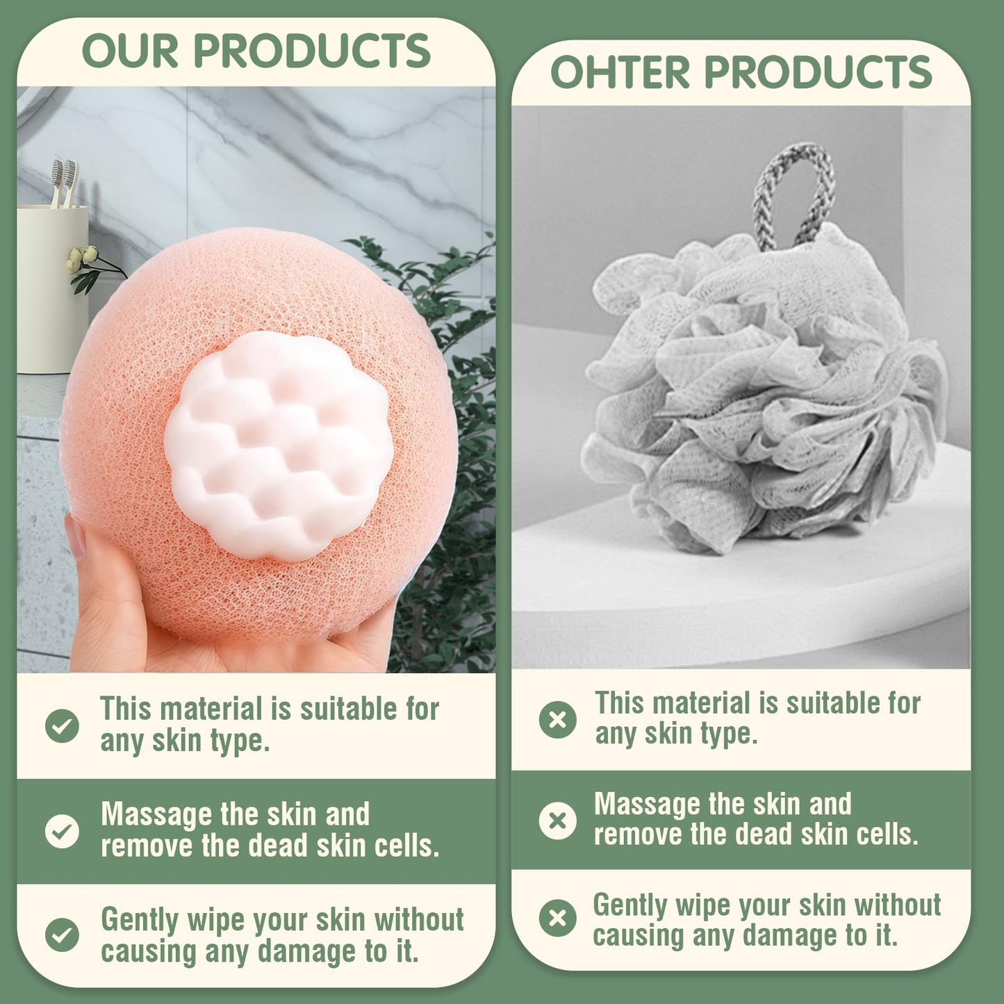 Super Soft Sunflower Suction Bath Ball, 2025 Upgraded 2 in 1 Sunflower Bath Ball Exfoliating Bath Sponge Cleaning Brush (2) (Pink)