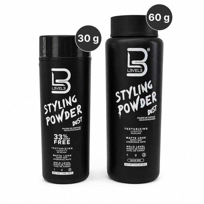 Level 3 Styling Powder - Natural Look Men's Hair Powder | Easy Application, No Grease (60g)