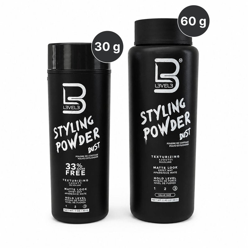 L3 Level 3 Styling Powder - Natural Look Mens Powder - Easy to Apply with No Oil or Greasy Residue (Small - 30 Grams)