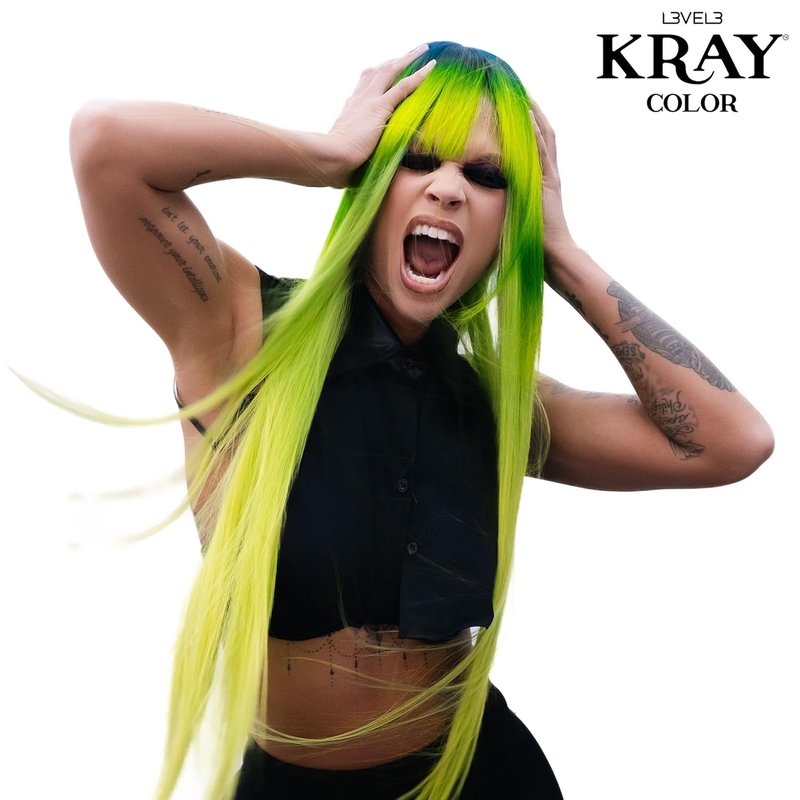 Electric Semi-Permanent Hair Color - Vibrant Long-Lasting Shine with Argan Oil - 100 ml | Electric Green