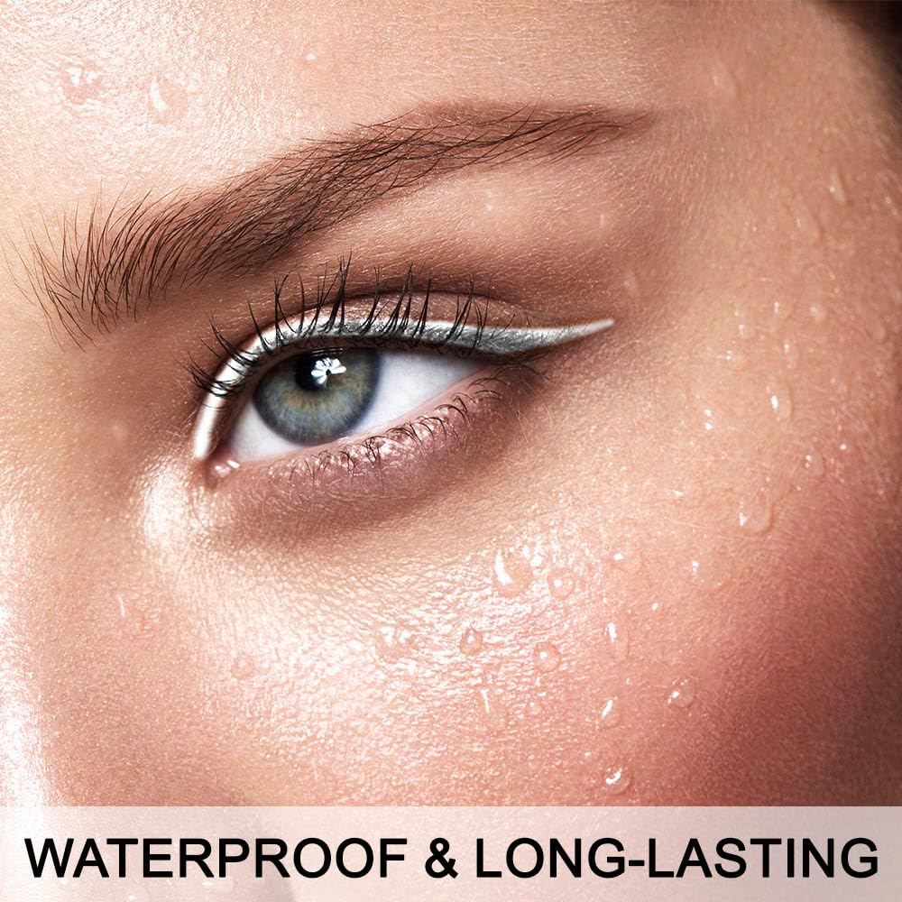White Gel Glitter Eyeliner Pencils Set for Women - Waterproof & Smudge-Proof | 1 Piece