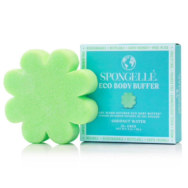 Spongelle Coconut Water Eco Collection Body Buffer Body Scrubber | Bath & Shower Loofah for Men & Women | Biodegradable, Cruelty-Free, Vegan, Dermatologist-Tested, Made in USA | 15+ uses