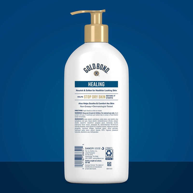 Gold Bond Healing Hydrating Lotion, 14 oz., Body Lotion with Aloe, Moisturizes, Immediate 24-Hour Hydration