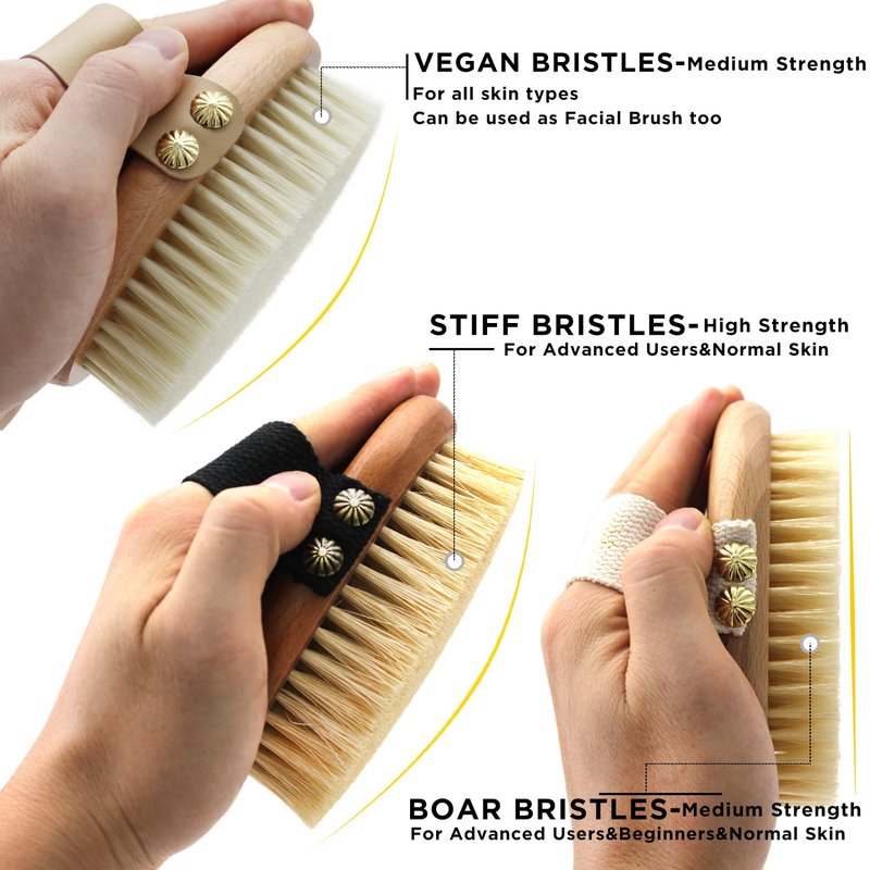 ICANdOIT Dry Brushing Body Brush-Gentle Bristles Dry Skin Brush,Exfoliating Massage Brush for Cellulite and Lymphatic,Improve Circulation,Stop Ingrown Hairs,Reduce Acne,Soften Skin