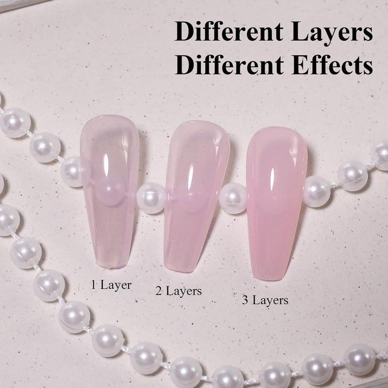 Light Pink Jelly Gel Nail Polish - Milky Pink Sheer Translucent UV Gel for Nail Art | 10ML Soak Off