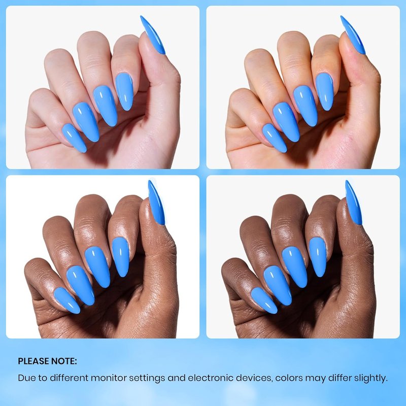 Light Blue Gel Nail Polish - Soak Off UV/LED Formula for DIY Home Manicure | 15ml Coastal Holiday Bliss