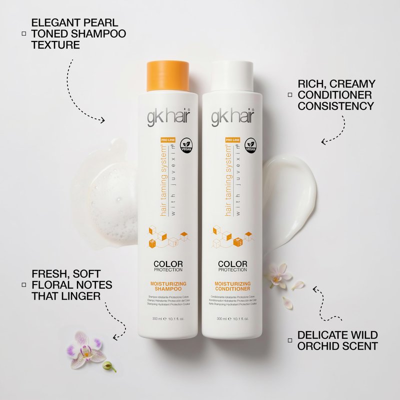 GK HAIR Moisturizing Color Protection Shampoo & Conditioner Set 10.1 Oz – Hydrating Repair for Dry, Coarse & Color Treated Hair – Strengthening Protein Formula with Natural Oils & Plant Extracts