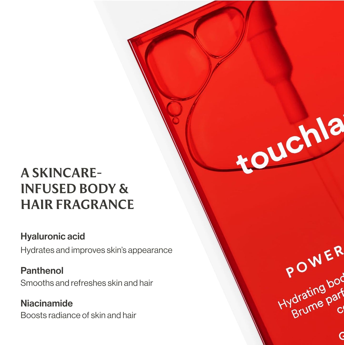 Touchland Hydrating Body & Hair Fragrance Mist - Golden Amber | 2 FL OZ Travel Size Perfume Spray with Jasmine, Pink Lavender & Ruby Amber Notes