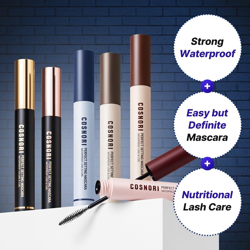 COSNORI Waterproof Mascara - Volume & Curl for Thicker, Voluminous Eyelashes | Smudge-Proof, Clump-Free, 0.24 fl. oz.