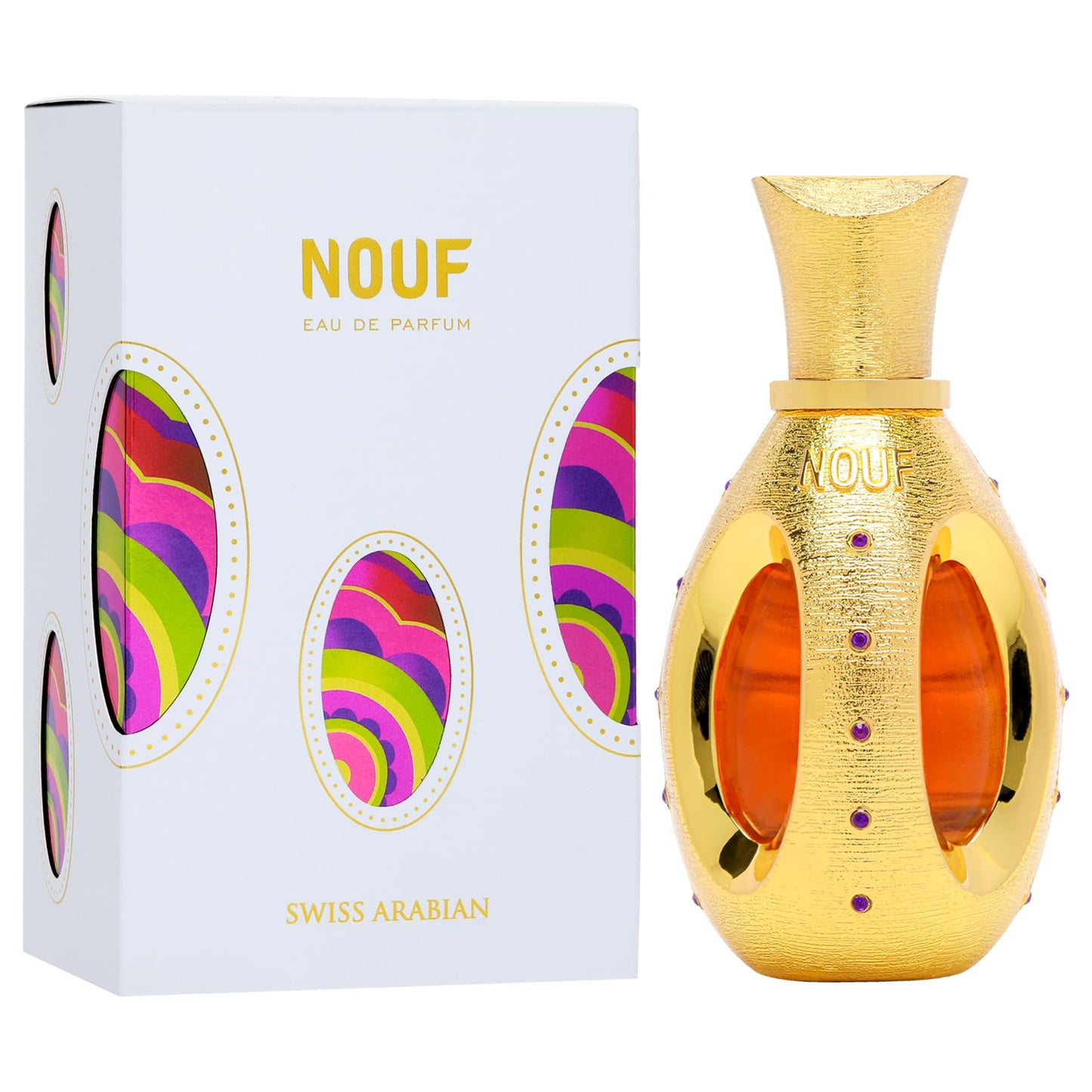 Swiss Arabian Nouf - Luxury Products From Dubai - Long Lasting, Addictive Personal EDP Spray Fragrance - Seductive Signature Aroma - 1.7 Oz