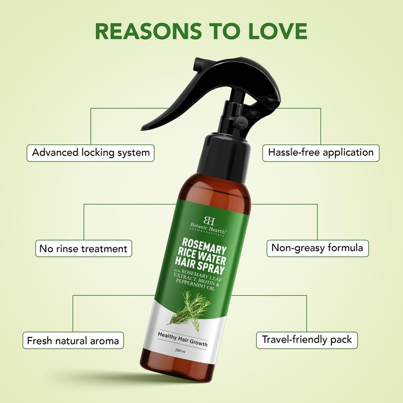 Botanic Hearth Rosemary and Rice Water Spray for Hair Growth - 6.8oz | Korean Scalp Treatment for Thinning, Hair Regrowth, Anti-Itch, Hair Spray for Women and Men, Sulfate & Paraben Free