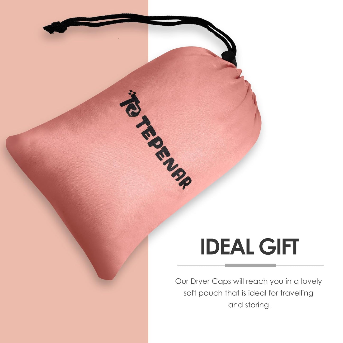 TEPENAR Hair Dryer Bonnet Attachment: Upgraded Extra Large Hooded Dryer Adjustable Hair Dryer Caps - Easy to Use for Natural Curly Textured Hair Care Styling Fast Drying - Rose Gold