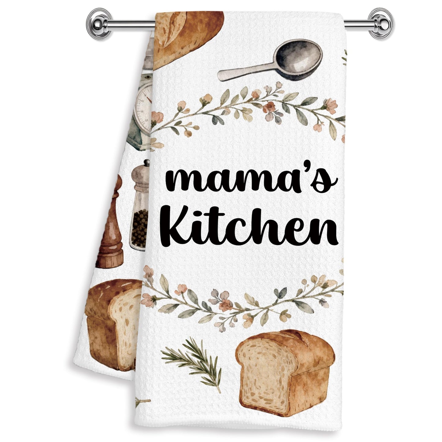 YXYBF Mama Gifts Hand Dish Tea Towels for Kitchen Bakery Decor 16x24 Inches, Mom Gifts for Birthday from Daughter Son, Mama's Baking Kitchen Towels Decorative