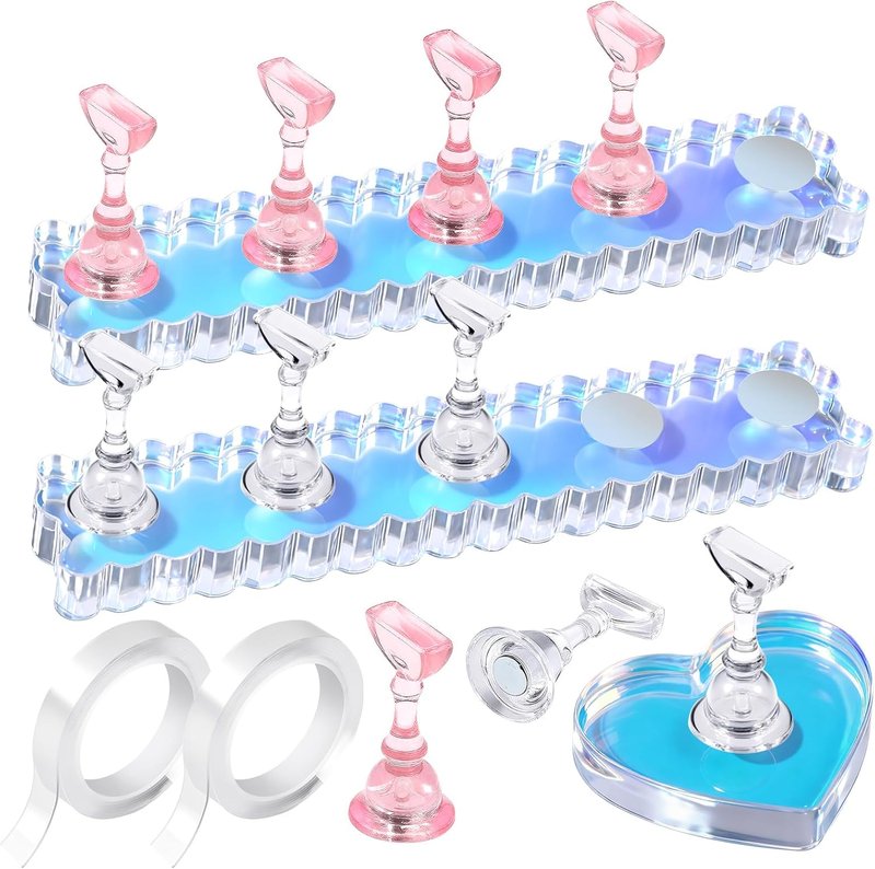 Fandamei Nail Stand - 2 Set Magnetic Acrylic Nail Holders for Easy Nail Art Practice | Ideal for Press-On Nails