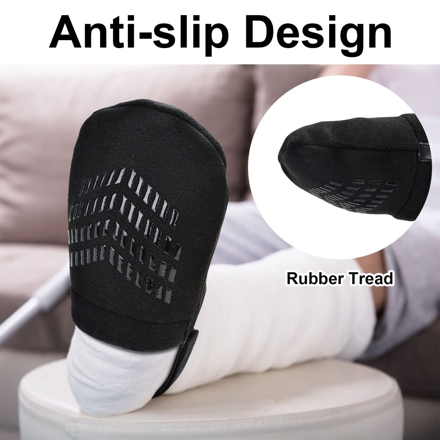 APDTEK 2 PCS Protective Cast Sock Toe Covers for Foot, Soft Warm Cast Socks Over Cast for Men Women Adults, Adjustable Non-slip Cast Toe Covers Fit for Most Casted Foot