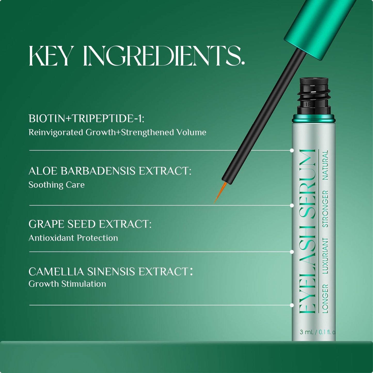 TUDPA Vegan Lash Serum for Enhanced Length & Density, Strengthens and Conditions, Gentle Formula for Sensitive Eyes, 3mL (2-Month Supply)