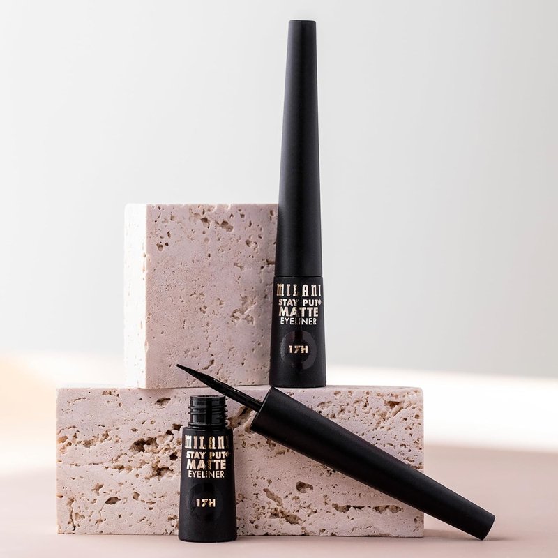 Milani Stay Put Matte Liquid Eyeliner - Waterproof Black, 17-Hour Wear, Smudgeproof & Vegan