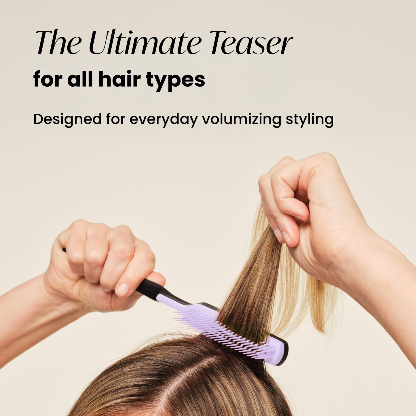 Tangle Teezer The Ultimate Volumizer Comb, Teasing Comb with Two-Tiered Teeth for Volume & Texture, and All Hair Types, Lilac & Black