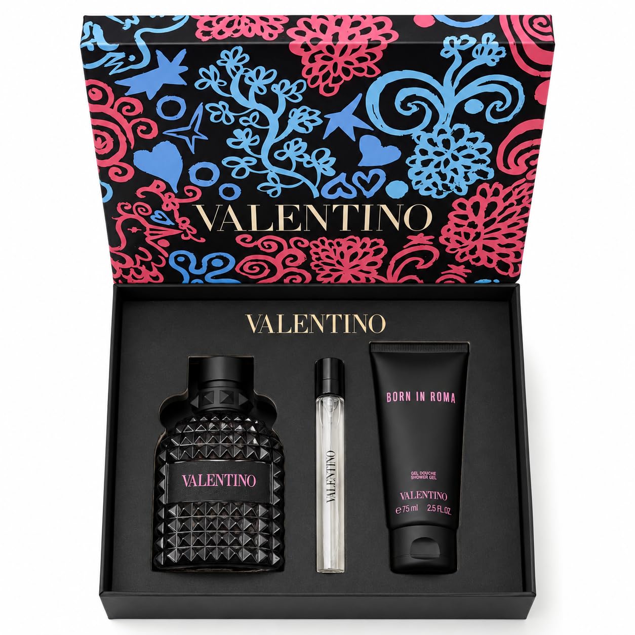Valentino | Uomo Born in Roma Eau de Toilette Gift Set - 3.4 fl. oz EDT, Shower Gel & Mini EDT