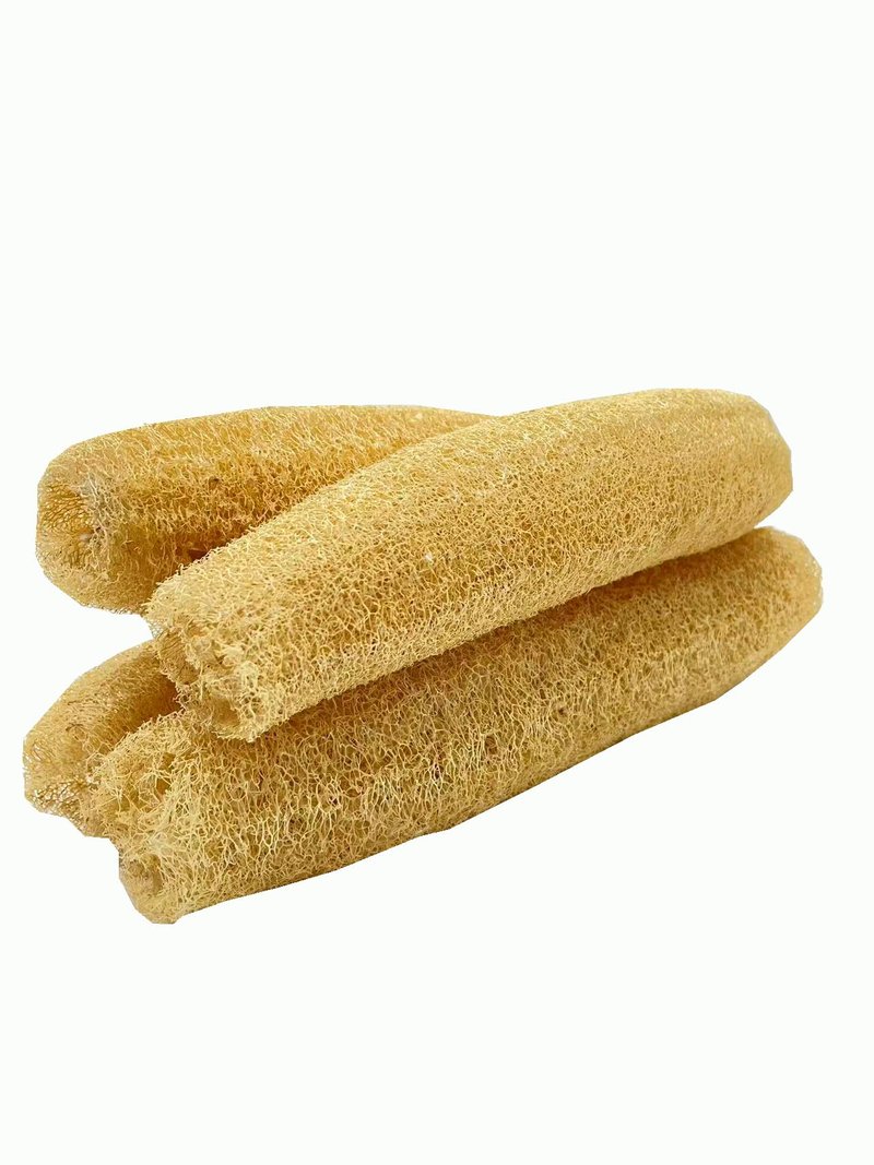 Natural Organic Loofah Sponge 4 Pack, Exfoliating Body Scrubber for Shower Bath, 100% Biodegradable Gentle Luffa for Sensitive Skin, Multi‑Purpose Cleaning Tool