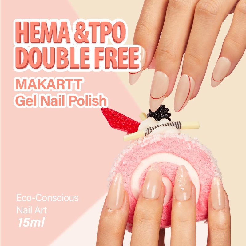 Makartt Jelly Nude Gel Nail Polish: 15ML Hema-Free Neutral Cashmere Nude Nail Polish Sheer Translucent Effect Soak Off UV LED Nail Art Manicure DIY Home Salon Gift for Women