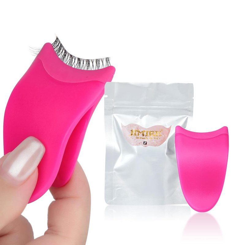 Skiennix False Eyelashes Applicator Tool - Easy Lashes Clip for Beginners | Daily Use (Plum)